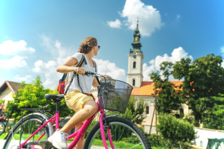 Stockbild Radfahrerin