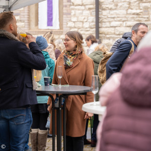 Pfarrerin Poirot beim anschließendem Empfang.
